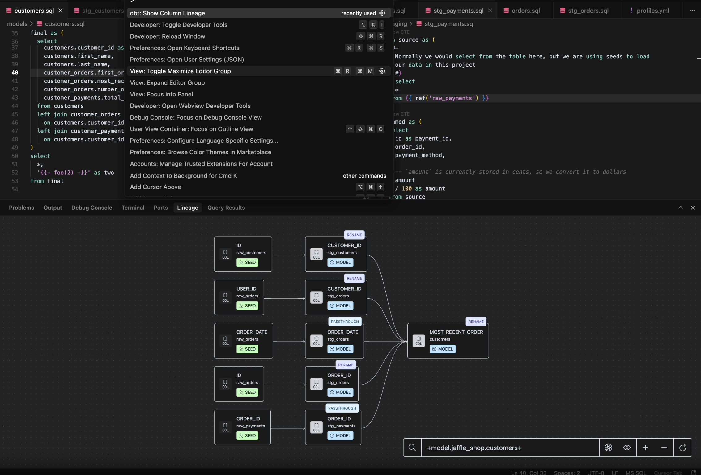 Show column-level lineage. Show column-level lineage.