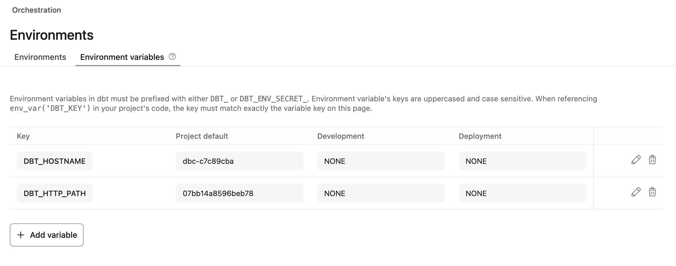 Defining default environment variable values Defining default environment variable values